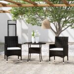 Vidaxl salon de jardin 10 pcs avec coussins noir r�sine tress�e