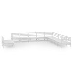 Vidaxl salon de jardin 11 pcs bois de pin massif blanc