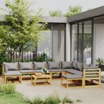 Vidaxl salon de jardin 11 pcs avec coussin bois d'acacia solide