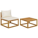 Vidaxl salon de jardin 2 pcs avec coussin bois d'acacia solide