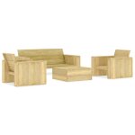 Vidaxl salon de jardin 4 pcs bois de pin impr�gn�