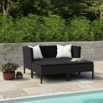 Vidaxl salon de jardin 4 pcs avec coussins r�sine tress�e gris