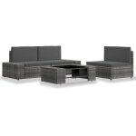 Vidaxl salon de jardin 4 pcs rsine tresse gris