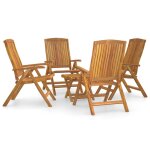 Vidaxl salon de jardin 5 pcs bois massif de teck