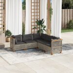 Vidaxl salon de jardin 5 pcs avec coussins gris r�sine tress�e