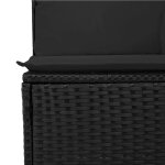 Vidaxl salon de jardin 5 pcs avec coussins noir r�sine tress�e