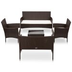 Vidaxl salon de jardin 5 pcs avec coussins résine tressée noir Vidaxl salon de jardin 5 pcs avec coussins résine tressée noir