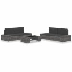 Vidaxl salon de jardin 5 pcs rsine tresse gris