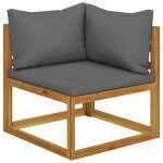 Vidaxl salon de jardin 6 pcs avec coussin bois d'acacia solide