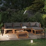 Vidaxl salon de jardin 6 pcs avec coussin bois d'acacia solide