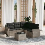 Vidaxl salon de jardin 6 pcs avec coussins gris clair r�sine tress�e