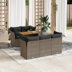 Vidaxl salon de jardin 6 pcs avec coussins gris r�sine tress�e