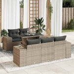Vidaxl salon de jardin 6 pcs avec coussins gris r�sine tress�e