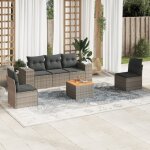 Vidaxl salon de jardin 6 pcs avec coussins gris r�sine tress�e