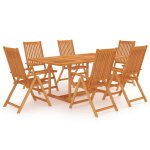 Vidaxl salon de jardin 7 pcs bois de teck massif