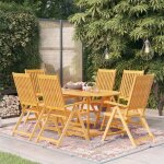 Vidaxl salon de jardin 7 pcs bois de teck massif