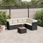 Vidaxl salon de jardin 7 pcs avec coussins noir rsine tresse