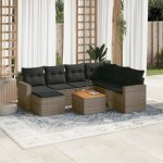 Vidaxl salon de jardin 8 pcs avec coussins gris r�sine tress�e