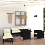 Vidaxl salon de jardin 8 pcs avec coussins résine tressée noir Vidaxl salon de jardin 8 pcs avec coussins résine tressée noir