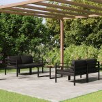 Vidaxl salon de jardin 8 pcs gris bois de pin massif