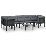 Vidaxl salon de jardin 8 pcs noir et gris r�sine tress�e
