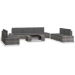 Vidaxl salon de jardin 8 pcs rsine tresse gris