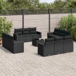 Vidaxl salon de jardin avec coussins 13 pcs noir r�sine tress�e
