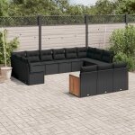 Vidaxl salon de jardin avec coussins 13 pcs noir rsine tresse