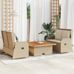 Vidaxl salon de jardin avec coussins 3 pcs beige r�sine tress�e