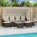 Vidaxl salon de jardin avec coussins 5 pcs marron résine tressée Vidaxl salon de jardin avec coussins 5 pcs marron résine tressée