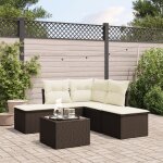 Vidaxl salon de jardin avec coussins 6 pcs marron r�sine tress�e
