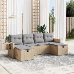Vidaxl salon de jardin avec coussins 6pcs m�lange beige r�sine tress�e