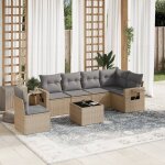 Vidaxl salon de jardin avec coussins 7 pcs beige r�sine tress�e