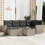 Vidaxl salon de jardin avec coussins 7 pcs gris clair r�sine tress�e