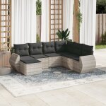 Vidaxl salon de jardin avec coussins 7 pcs gris clair r�sine tress�e