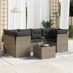 Vidaxl salon de jardin avec coussins 7 pcs gris rsine tresse