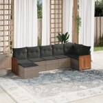 Vidaxl salon de jardin avec coussins 7 pcs gris rsine tresse