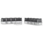 Vidaxl salon de jardin avec coussins 9 pcs blanc acier