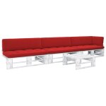 Vidaxl salon de jardin palette 4 pcs et coussins pin impr�gn� de blanc
