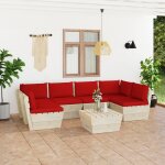 Vidaxl salon de jardin palette 7 pcs avec coussins epica imprgn