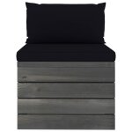 Vidaxl salon palette de jardin 2 pcs avec coussins bois de pin massif