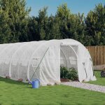 Vidaxl serre avec cadre en acier blanc 54 m 18x3x2 m