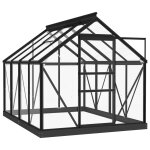 Vidaxl serre en verre anthracite 155x200, 5x191 cm aluminium