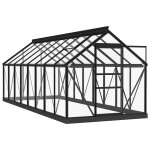Vidaxl serre en verre anthracite 155x395, 5x191 cm aluminium