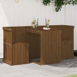 Vidaxl set de balcon 2 places marron miel bois de pin massif