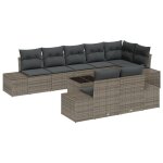 Vidaxl set de canap� de jardin 8 pi�ces avec coussins en poly rotin noir