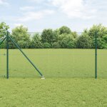 Vidaxl set de poteaux de clture 2 poteaux vert mtal et pvc 25 x 1 m