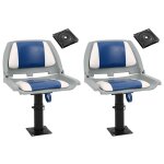 Vidaxl si�ges bateau lot de 2 pi�destal hauteur r�glable pivotant 360