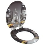 Vidaxl sige wc mdf couvercle  fermeture en douceur design new york