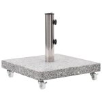 Vidaxl socle de parasol granite 30 kg carr� gris